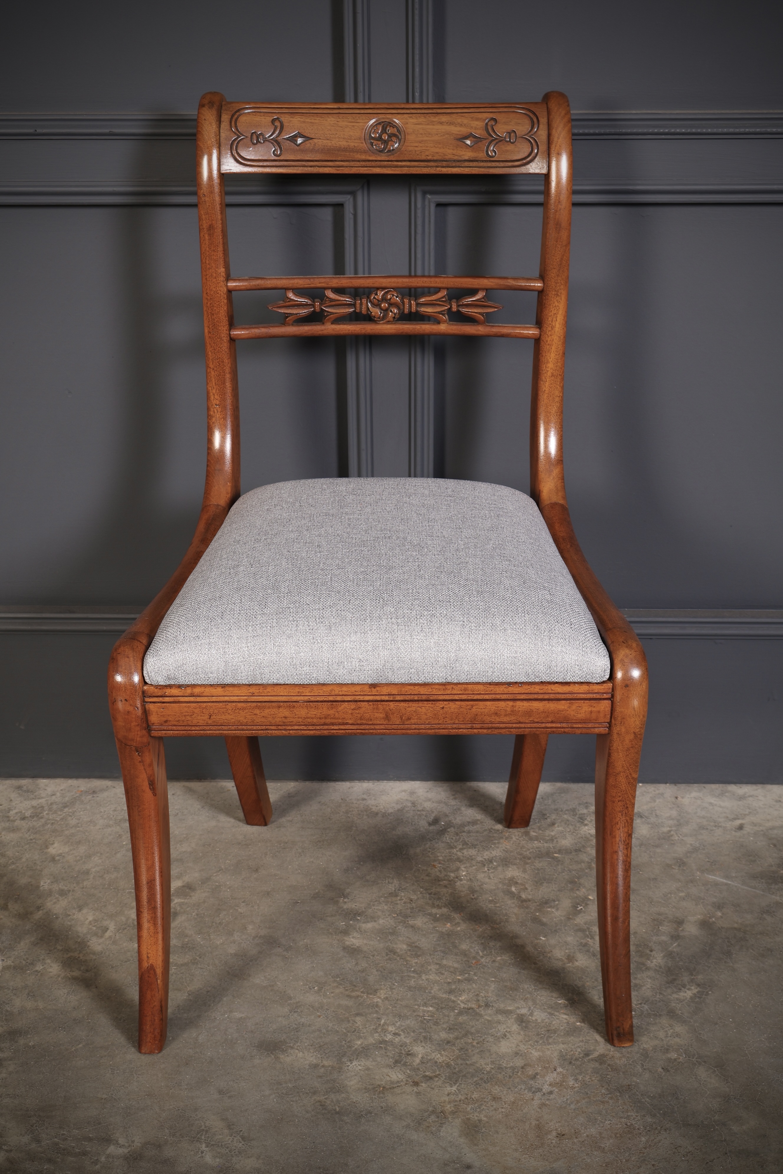 Set of 14 Regency Mahogany Bar Back Dining Chairs Antique dining chairs Antique Chairs 11